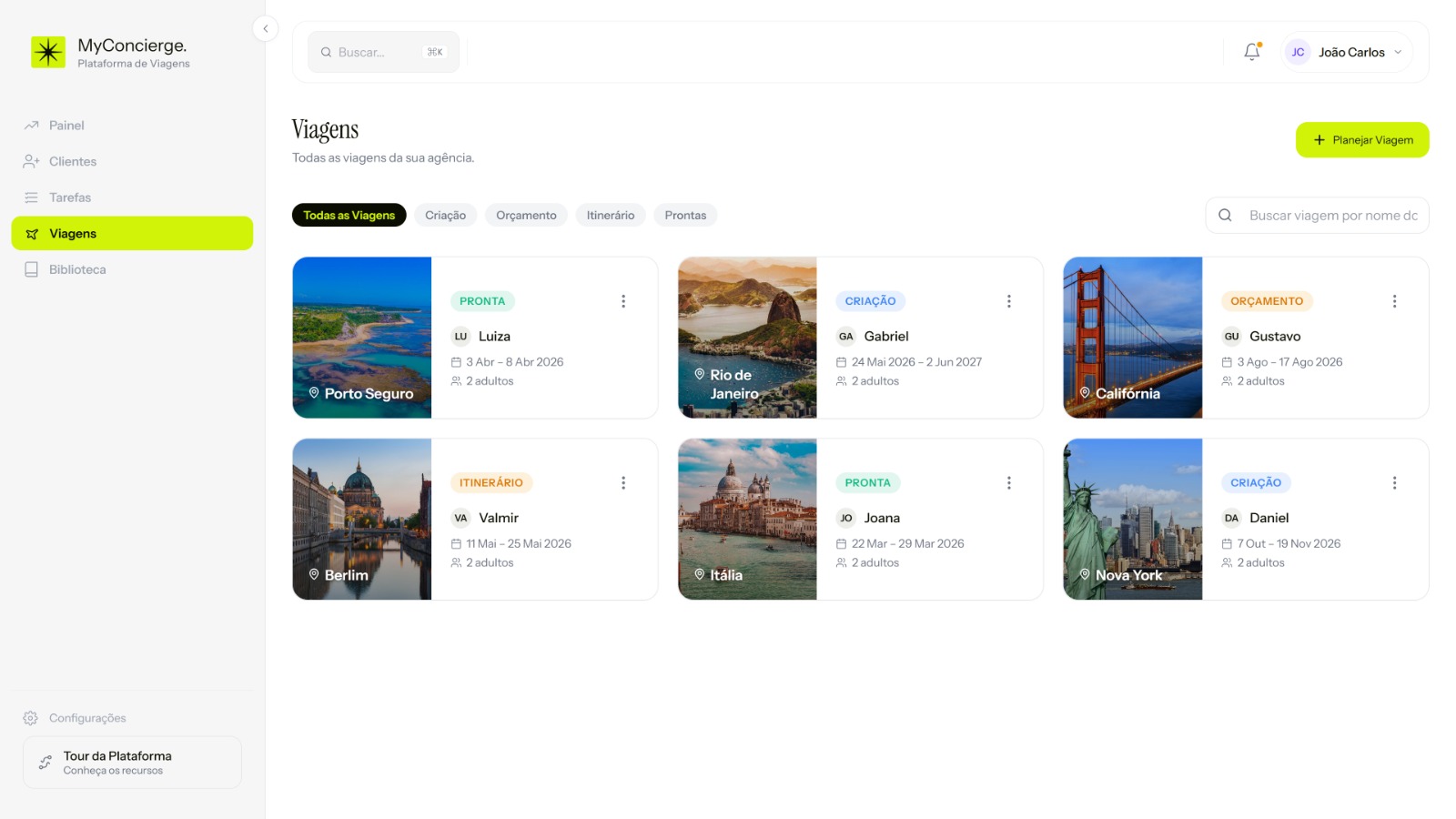 MyC — plataforma de gestão de viagens
